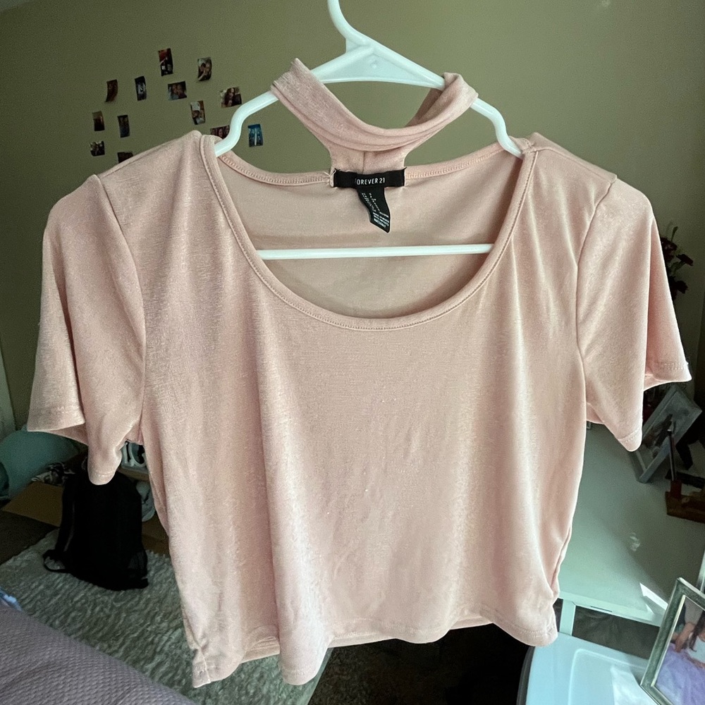 Crop top halterneck high neck